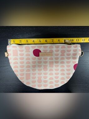 Blush Pink Crescent Crossbody Pouch with Magenta Accent